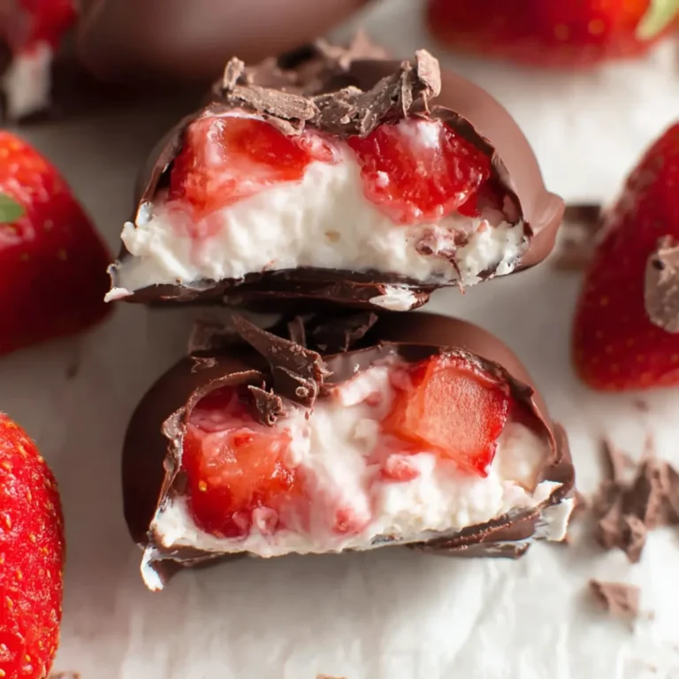 Bocados de yogur con chocolate y fresa