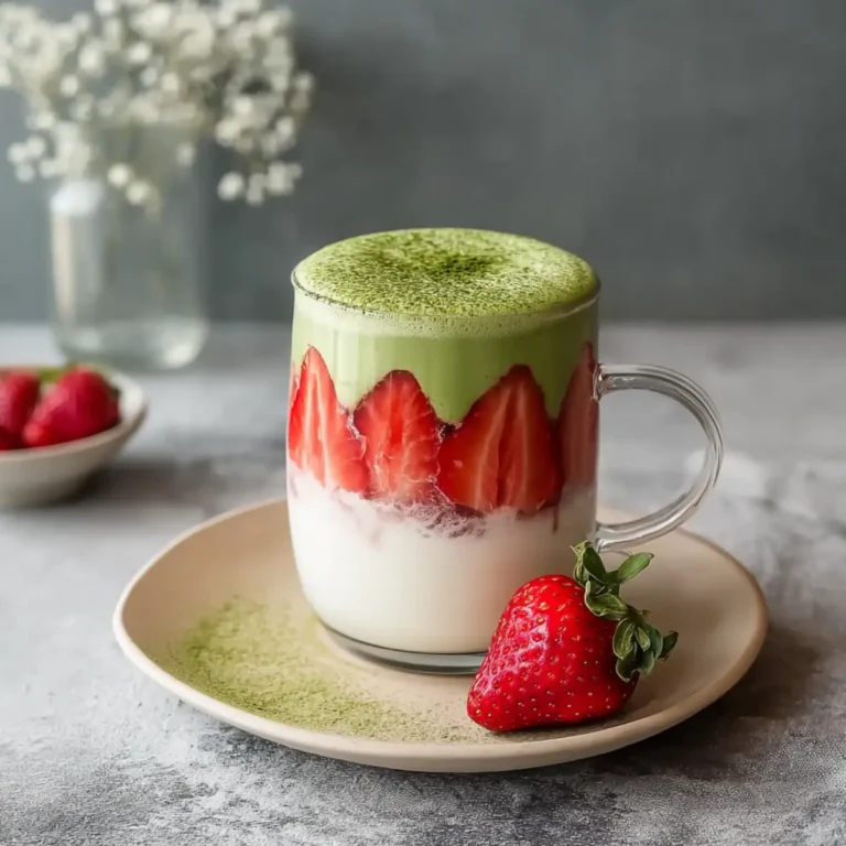 Latte matcha de fresa
