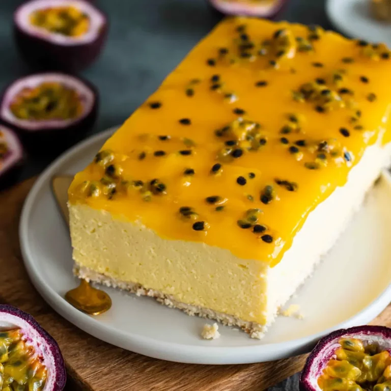 Tarta de queso de fruta de la pasión sin horno