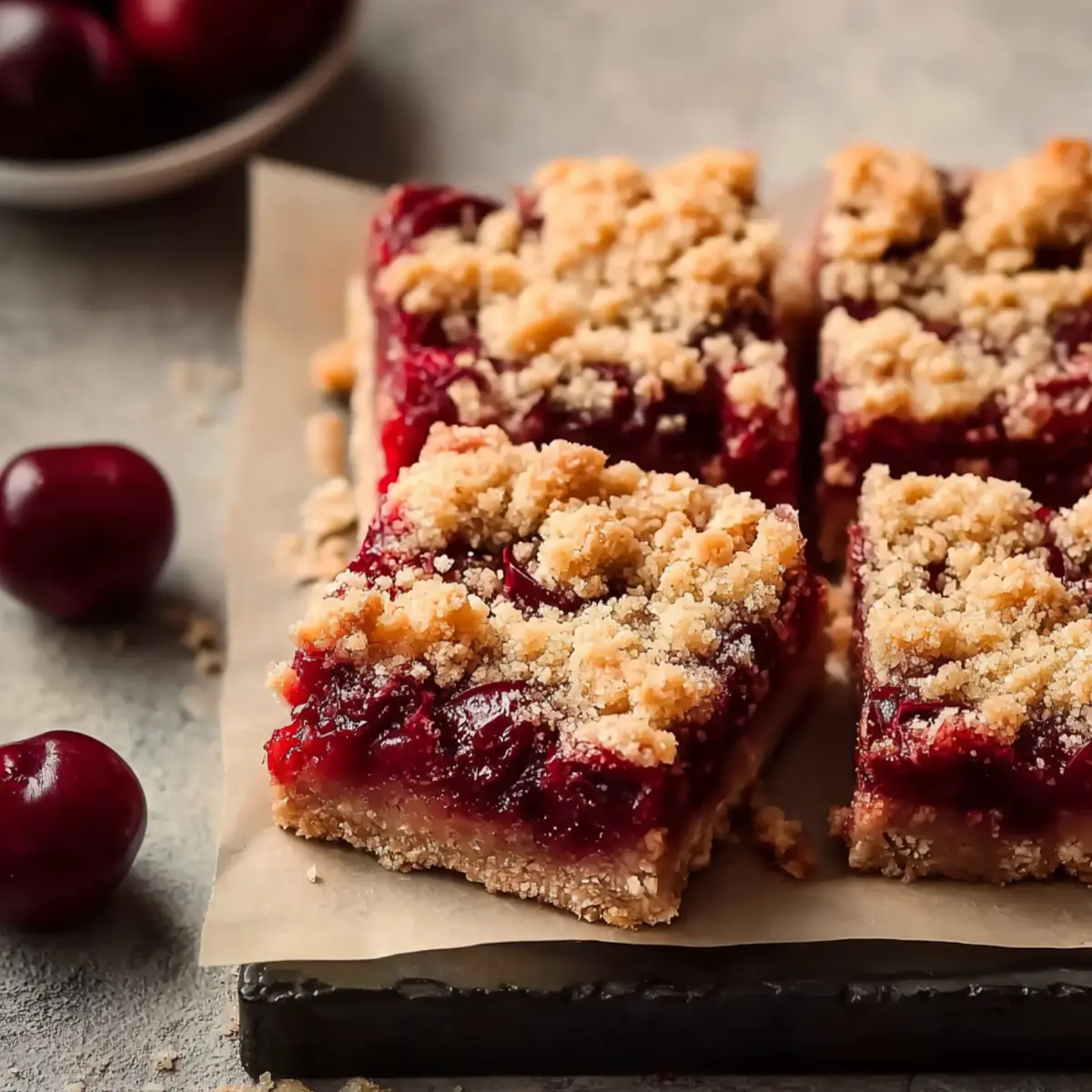 Barritas crumble de cereza