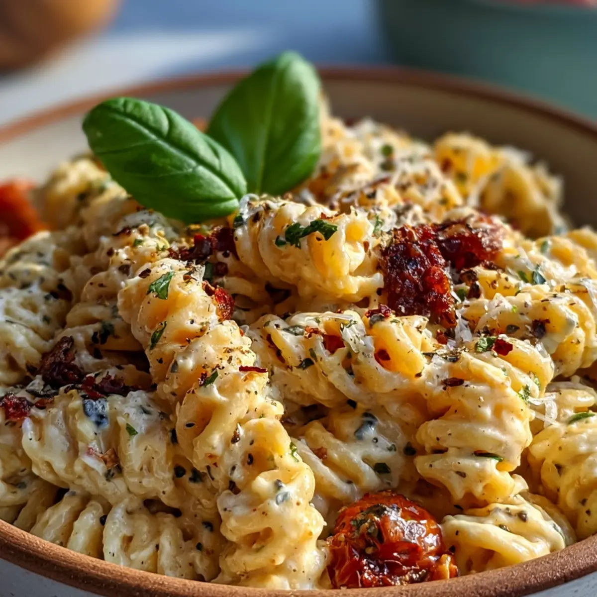 Ensalada de pasta toscana cremosa