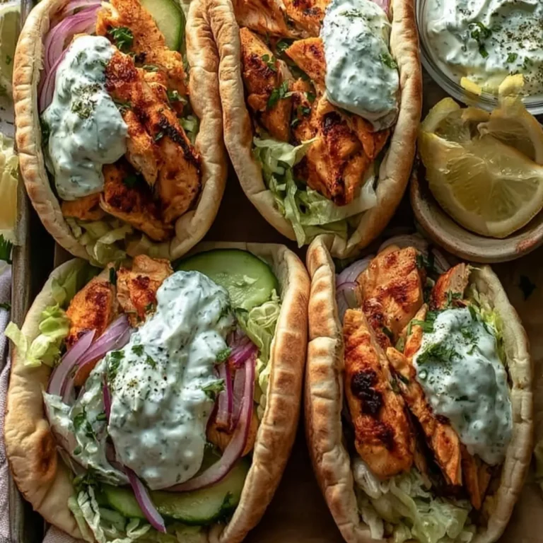 Pitas de pollo en bandeja con ranch de hierbas