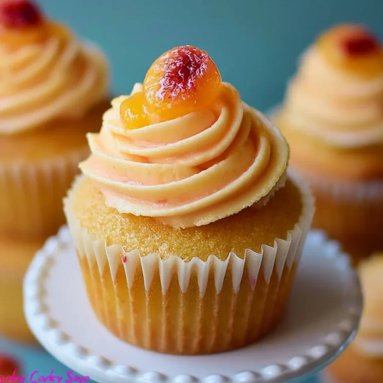Cupcakes Bellini de melocotón