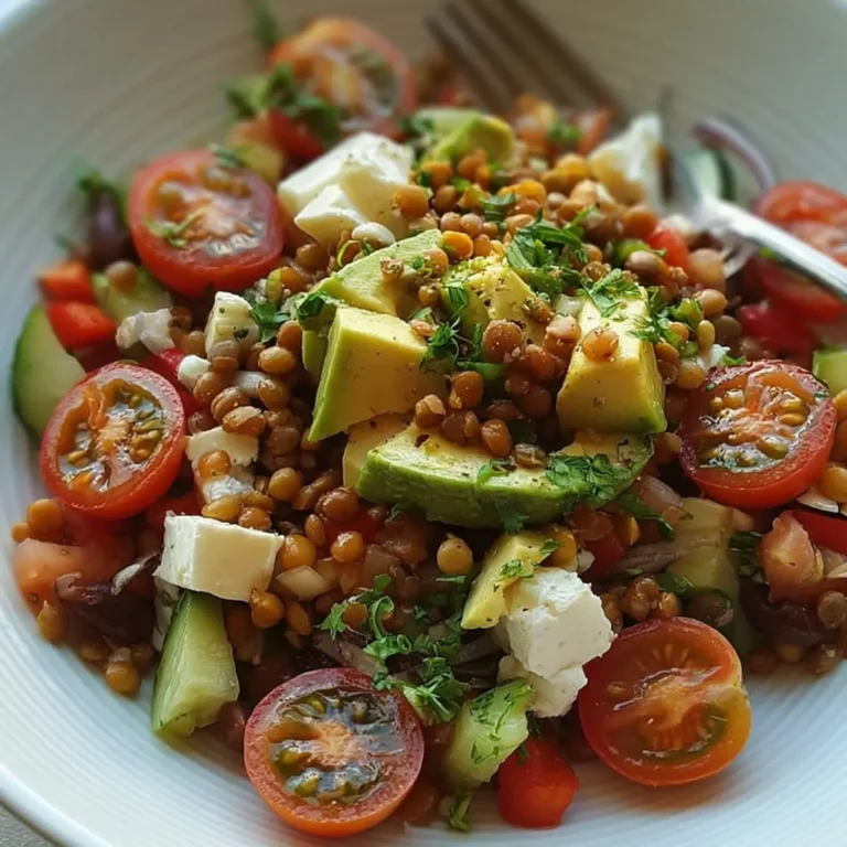 Ensalada de lentejas con aguacate
