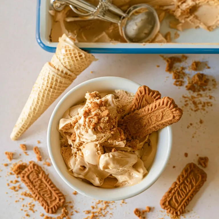 Helado de Biscoff sin máquina