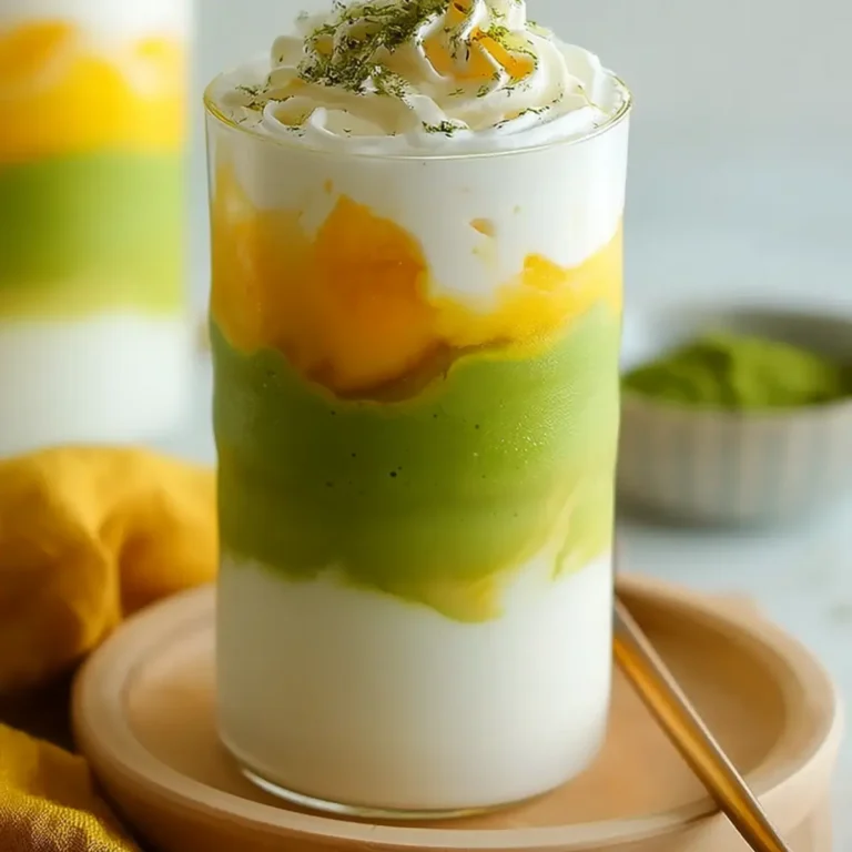 Latte matcha helado de mango
