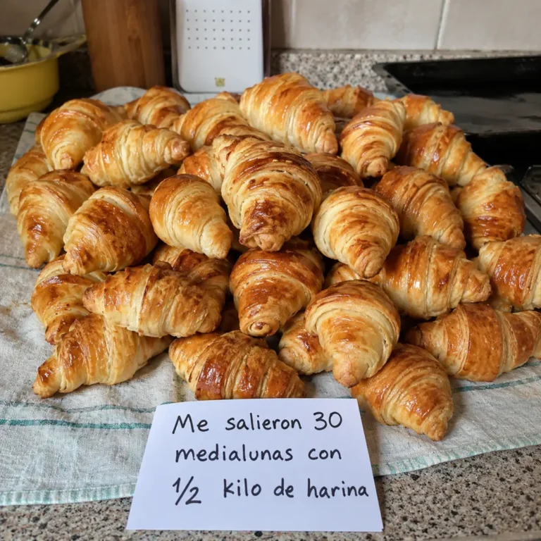 Me salieron 30 medialunas con 1/2 kilo de harina