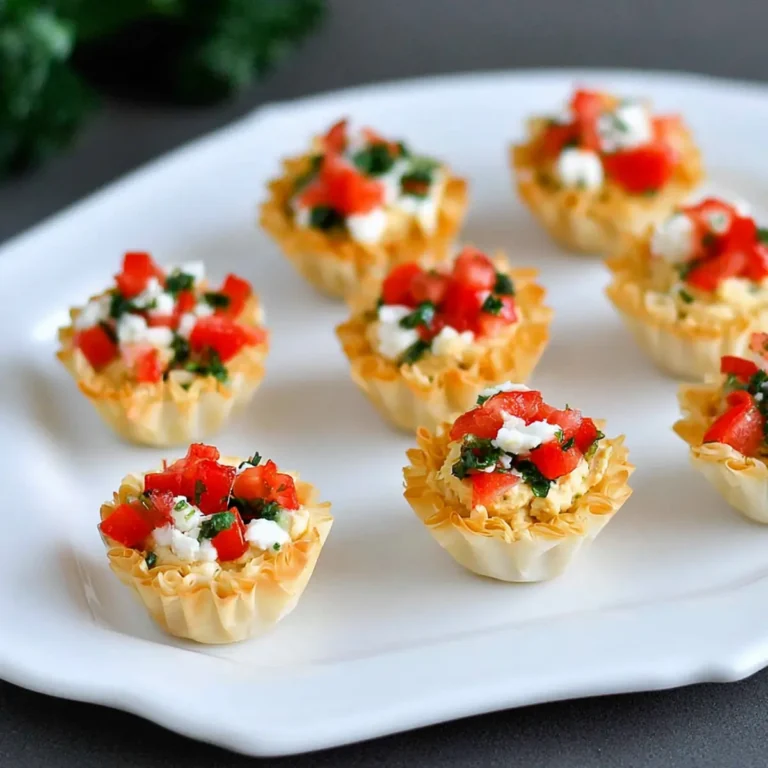Mini tartaletas de masa filo con hummus