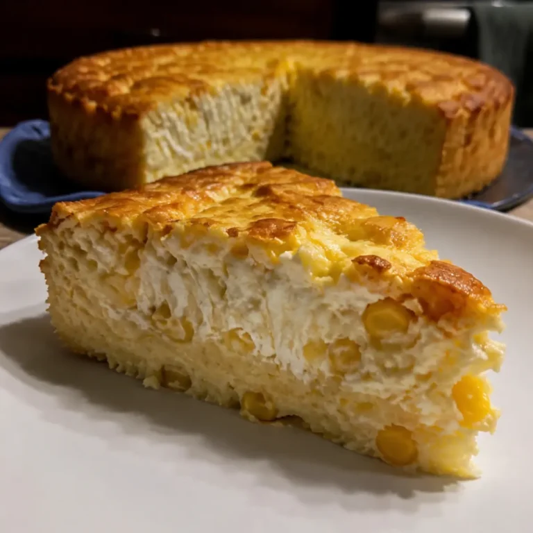 Pastel imposible de elote y queso