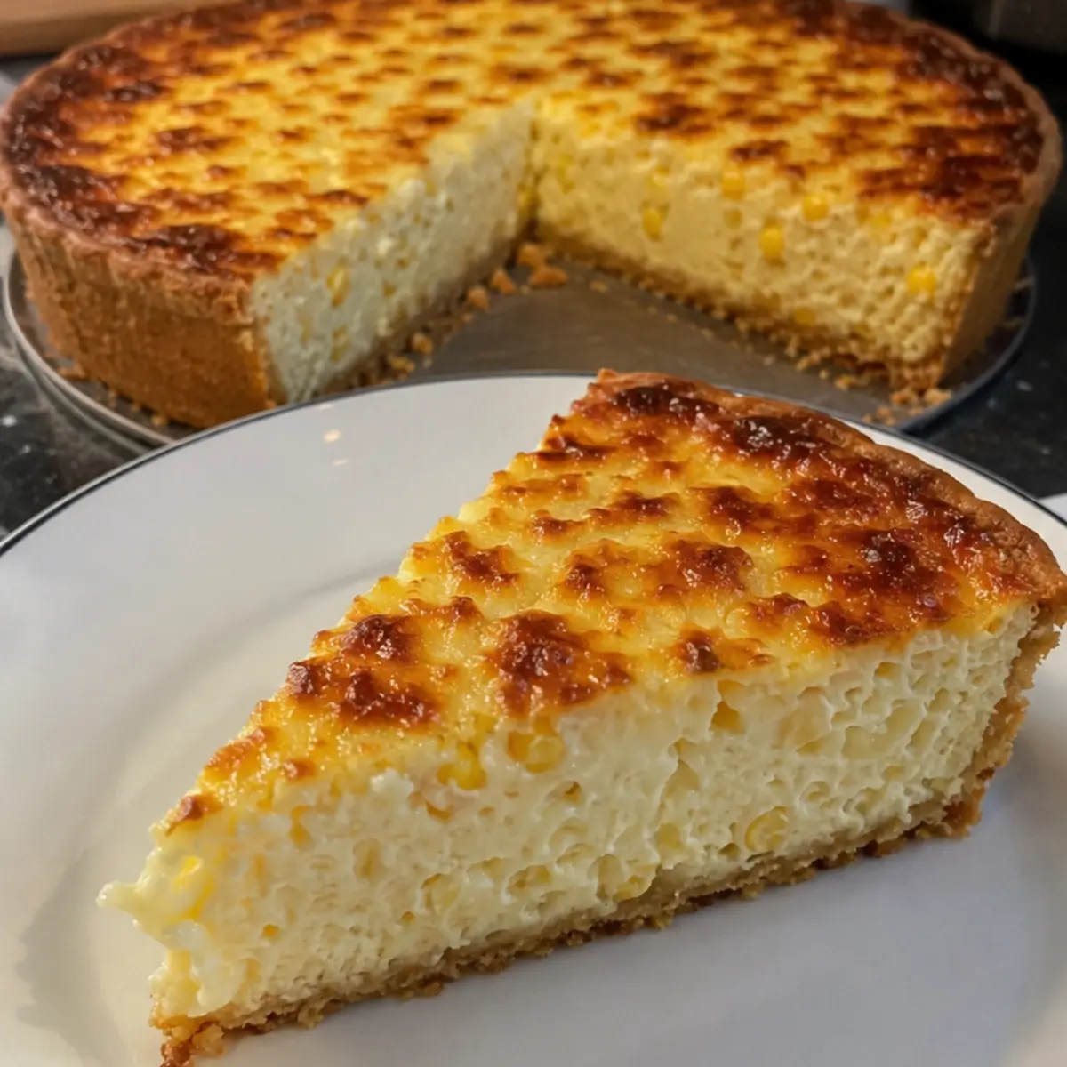 Pay de elote con queso Philadelphia