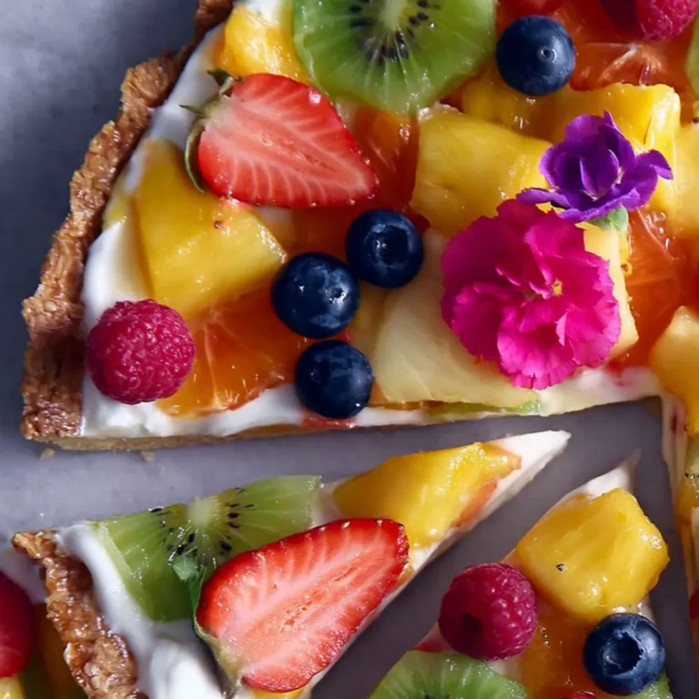 Pizza tropical de frutas
