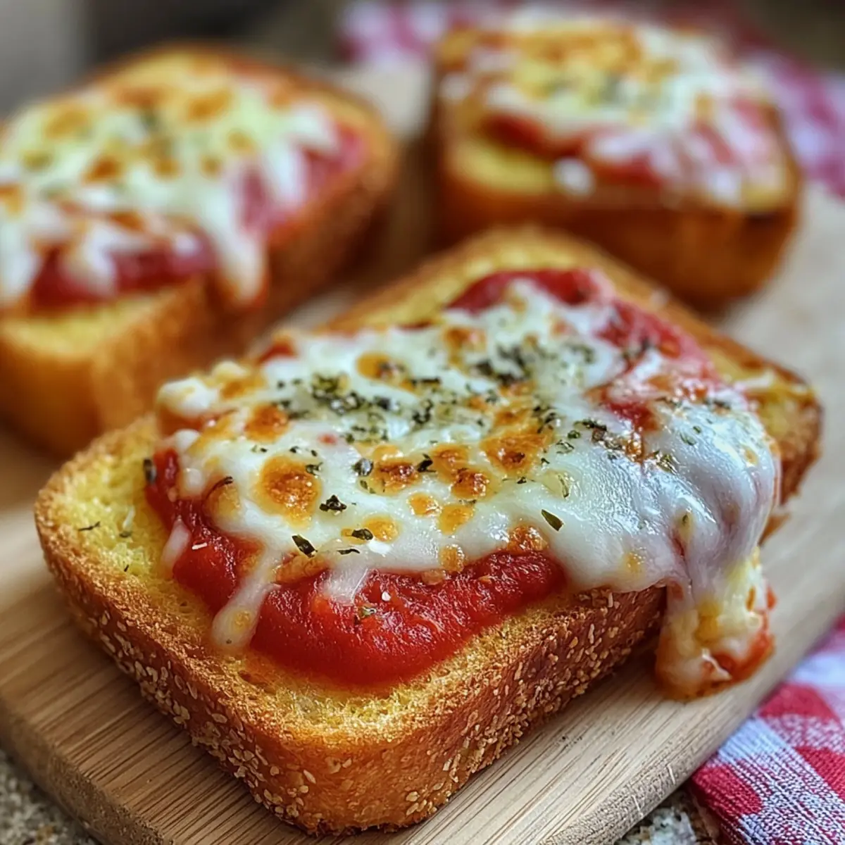 Pizzas de pan de ajo tostado