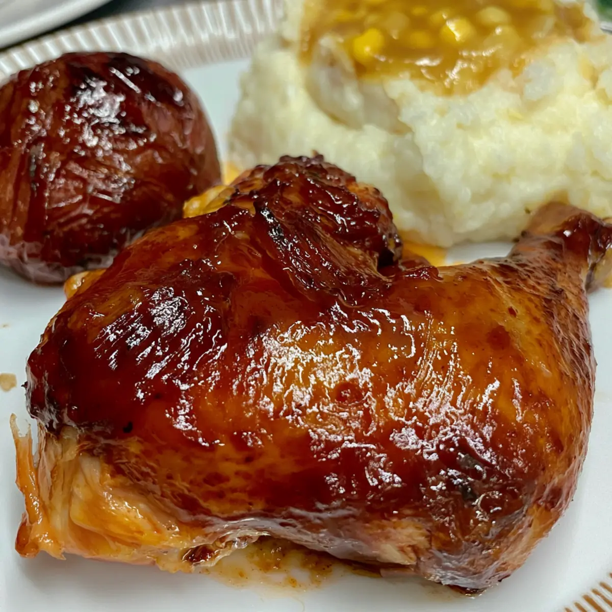Pollo a la barbacoa meloso al horno