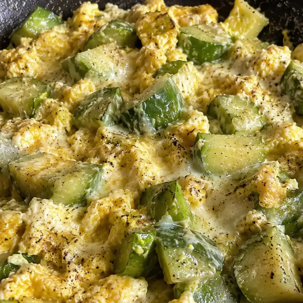 Revuelto de zapallitos con huevo y queso