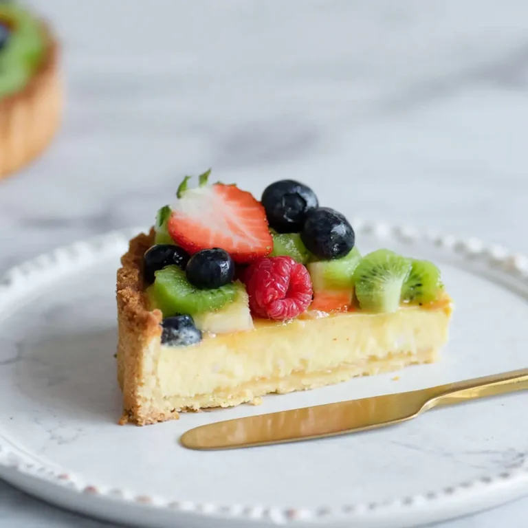 Tarta de frutas francesa con crema pastelera