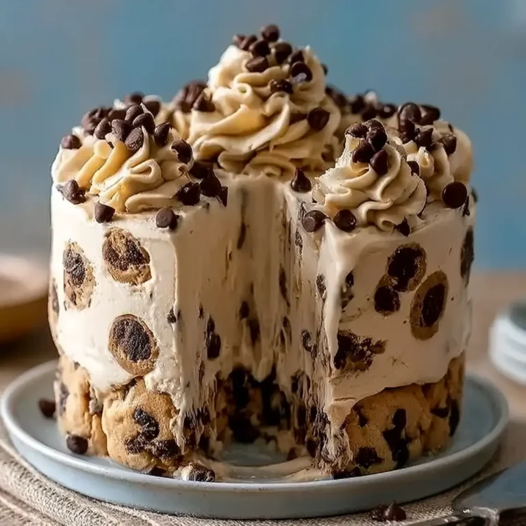 Tarta helada de masa de galletas con pepitas de chocolate