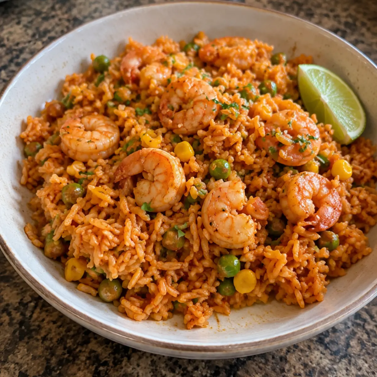 Arroz con camarón y chipotle