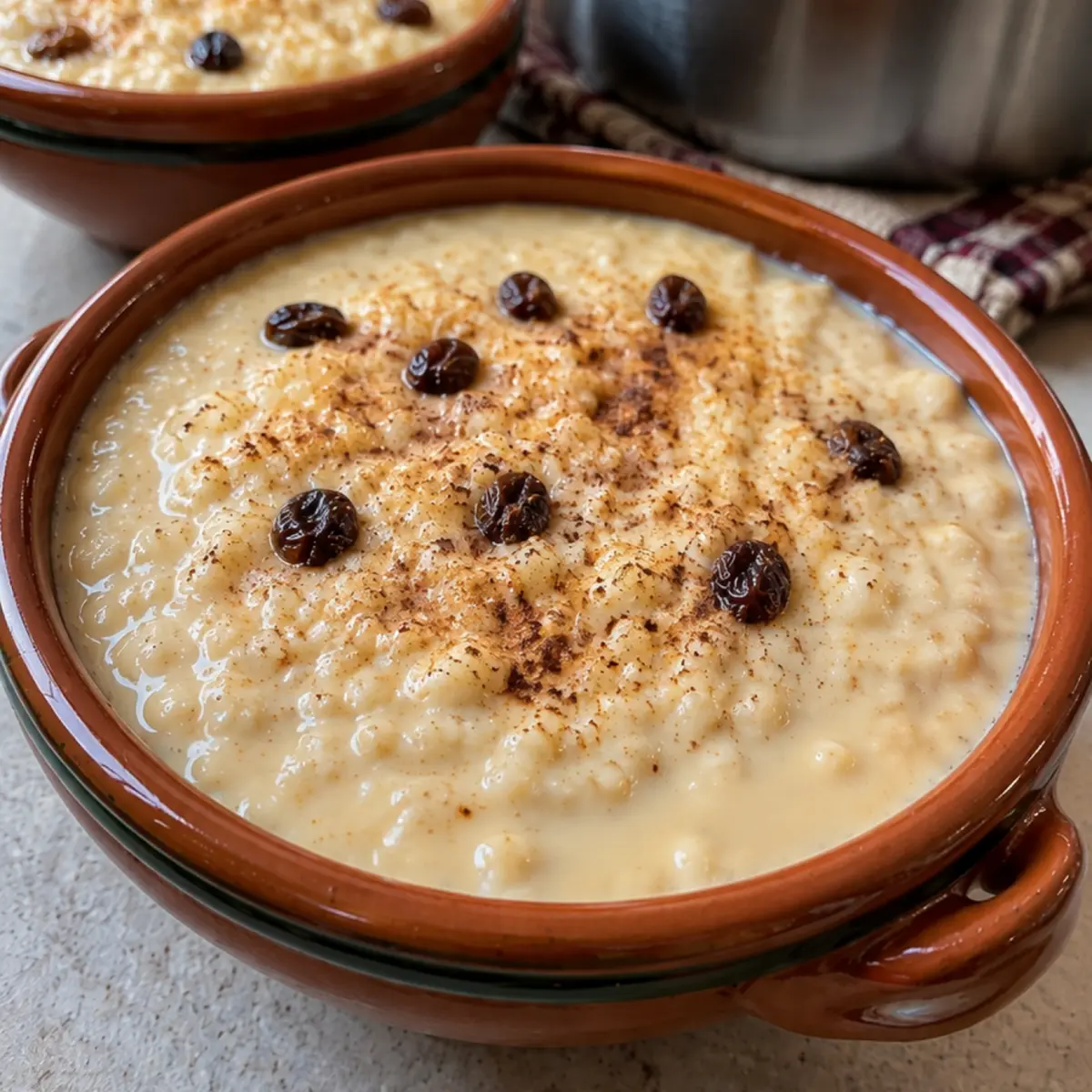 Arroz con leche y rompope