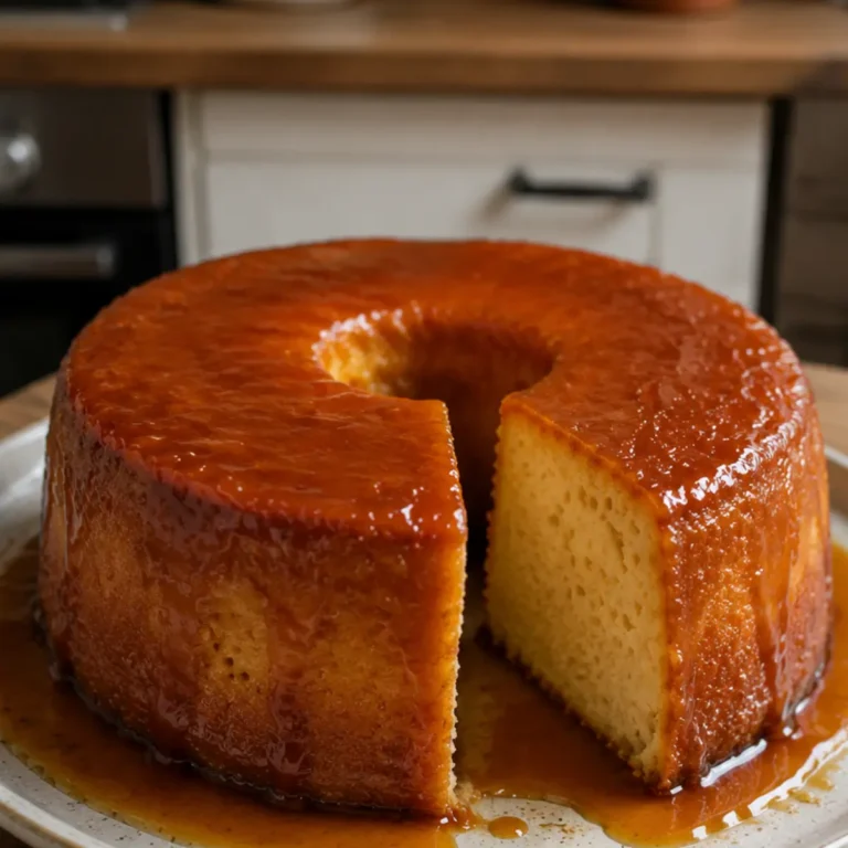 Budín de Pan en licuadora, fácil, húmedo y con mucho caramelo