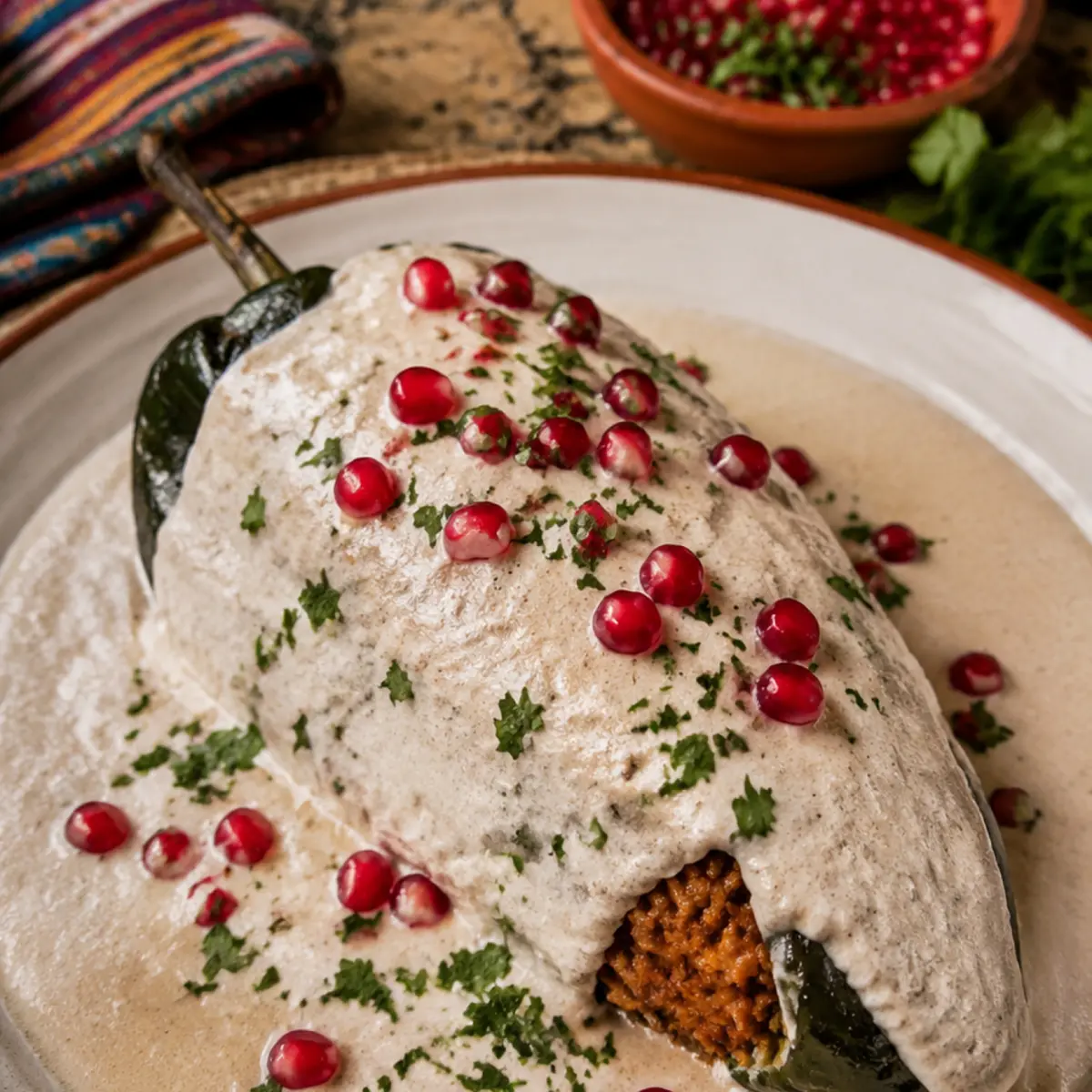 CHILES POBLANOS EN NOGADA