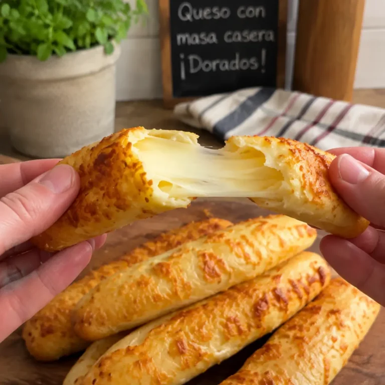 Cómo hacer Bastones de Queso con masa casera ¡Dorados