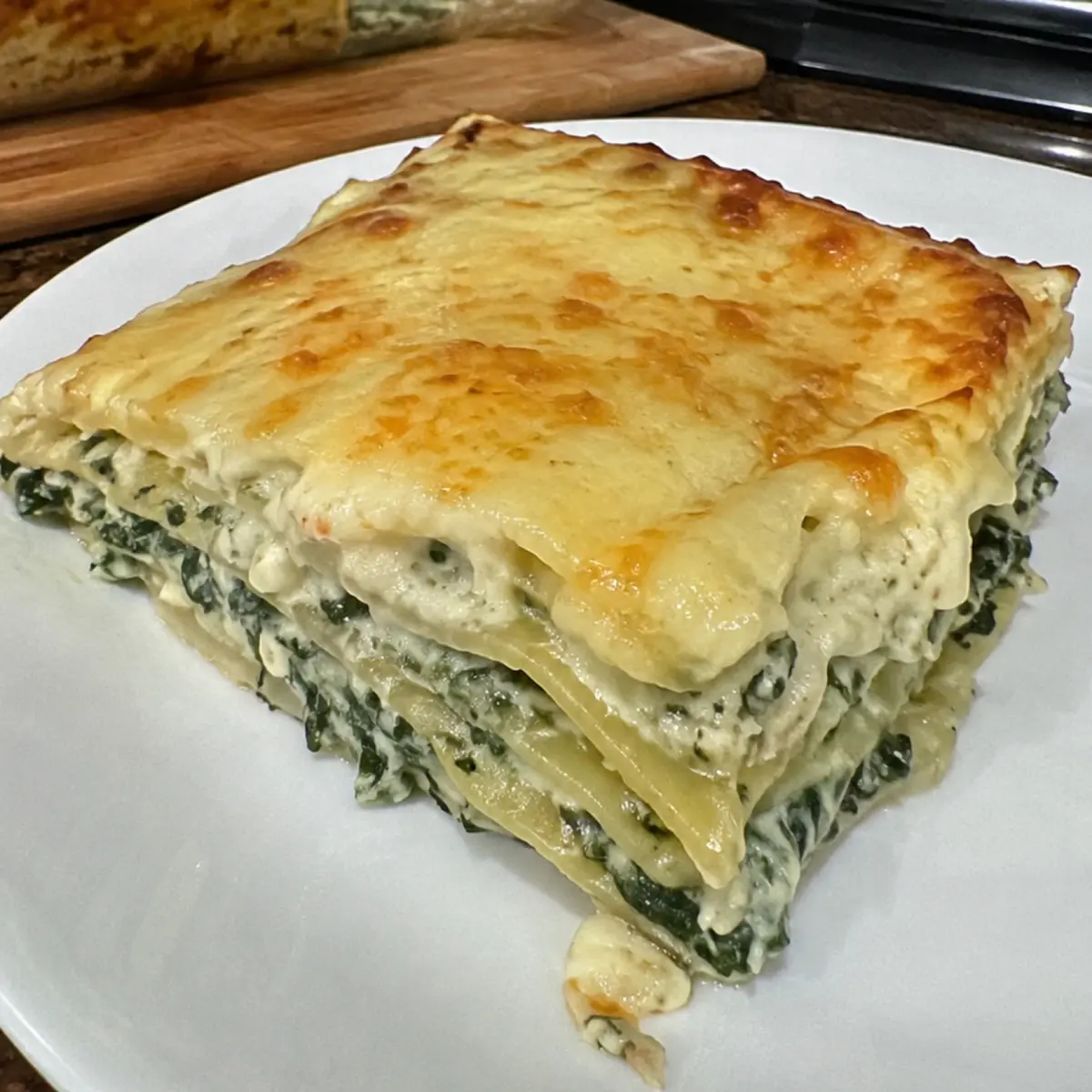 Cremosa lasaña de espinacas