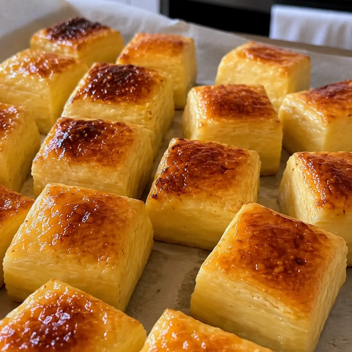 Cuadraditos de crema pastelera