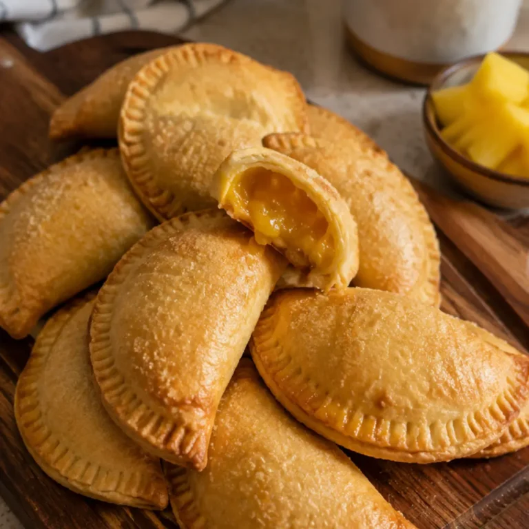 Empanadas de piña doraditas, suaves y deliciosas