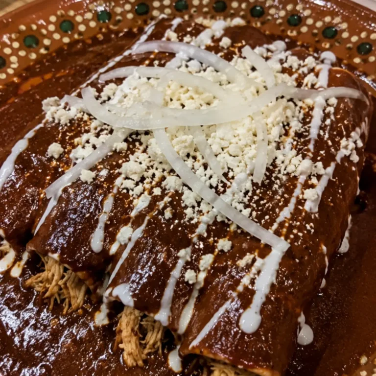 Enchiladas de mole con pollo