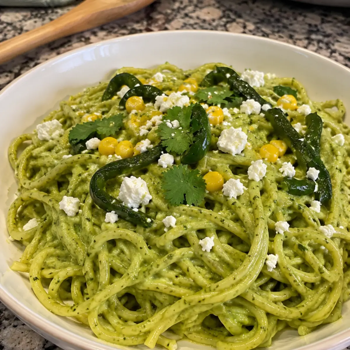 Espagueti Verde con Chile Poblano