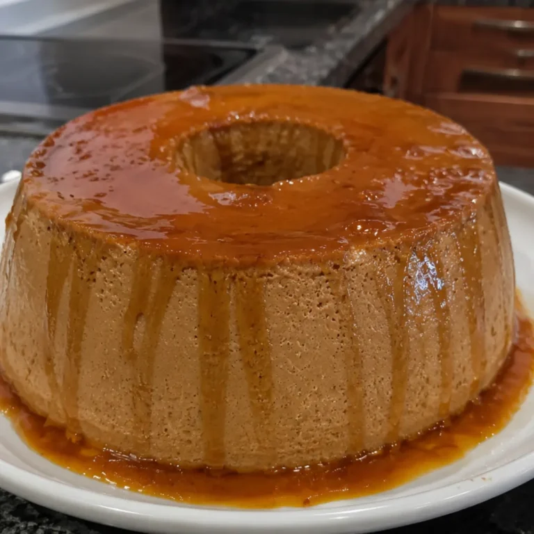 Flan de café sin horno ni microondas