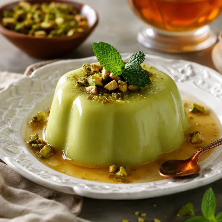 Flan de pistacho