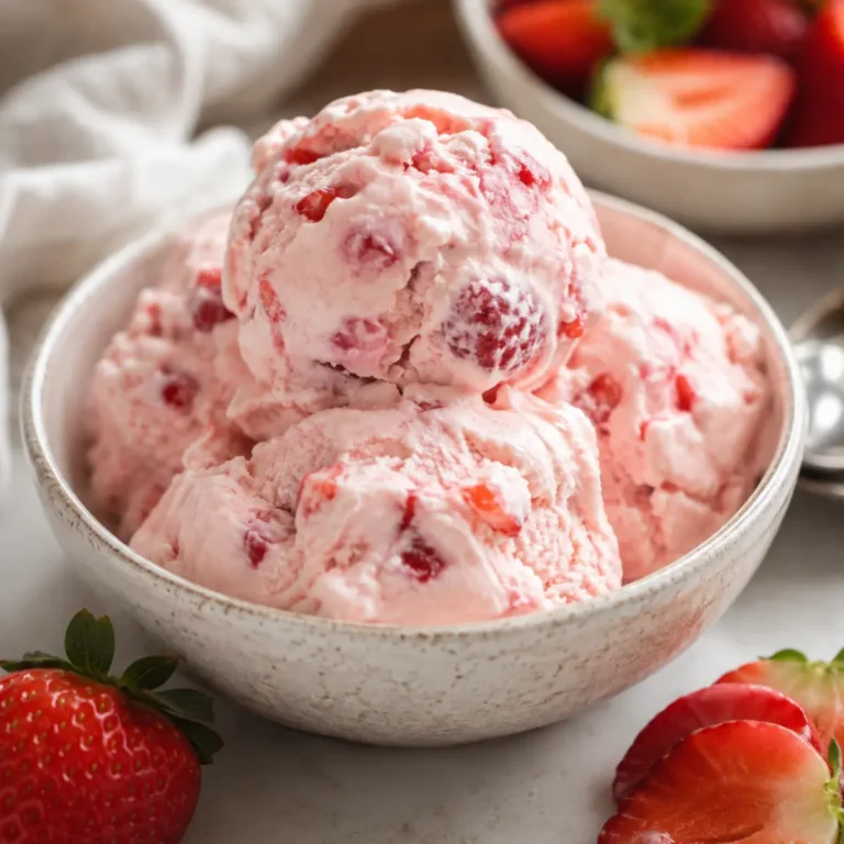 Helado casero de fresa