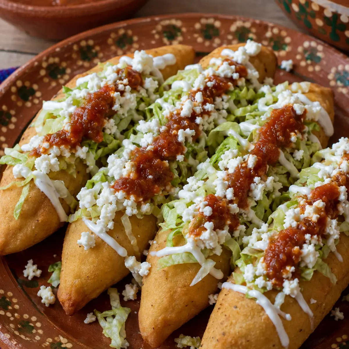 Molotes poblanos rellenos