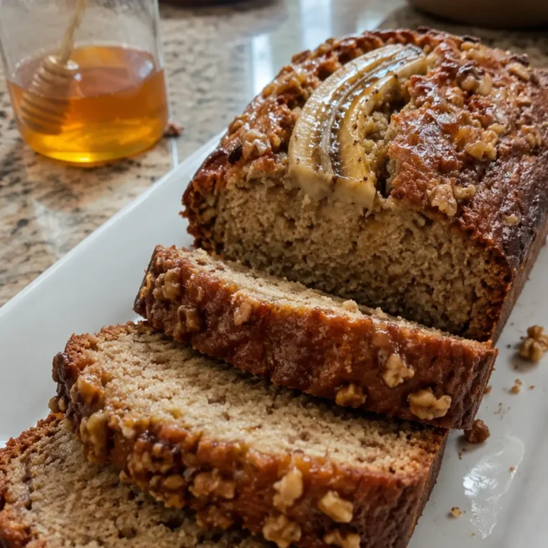 Panqué de plátano con miel