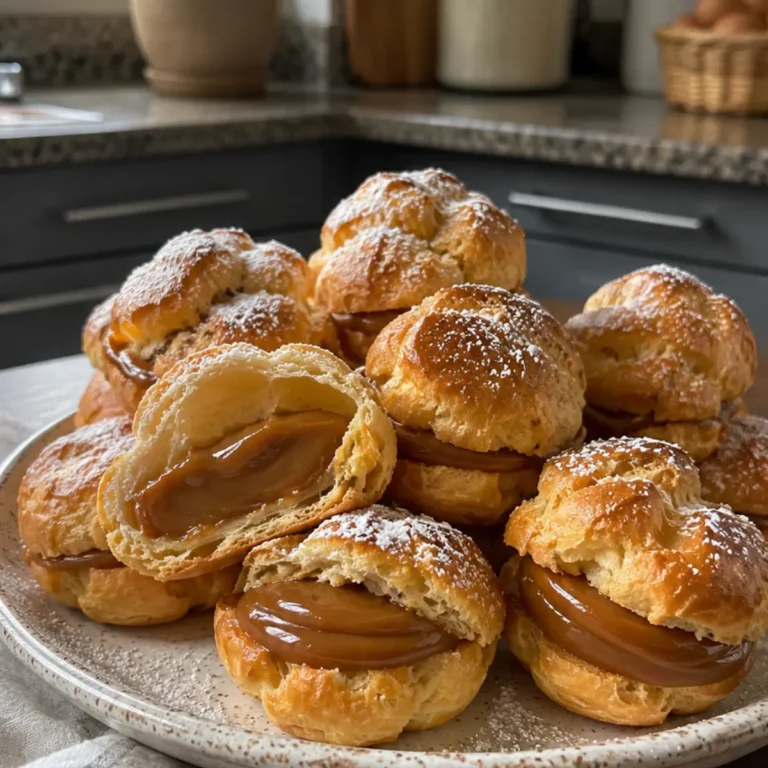 Profiteroles Rellenos de Dulce de Leche, suaves y bien tentadores