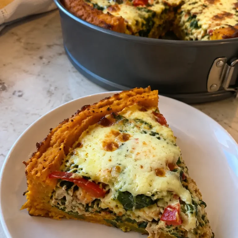 Tarta de pollo y verduras en masa de pure de calabaza sin harinas