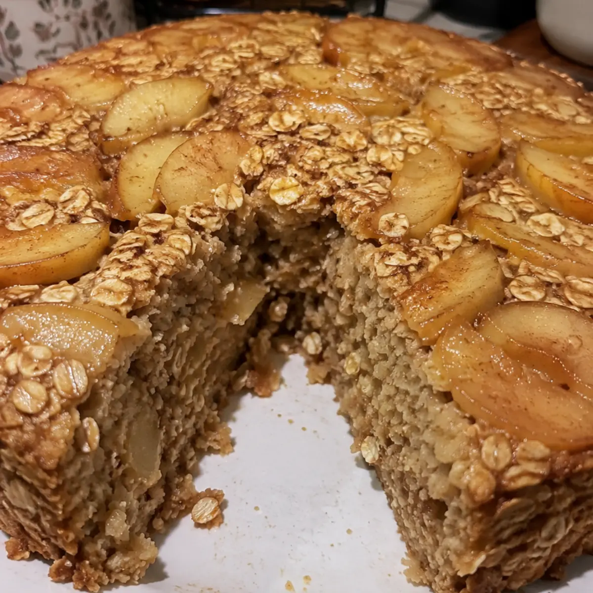 Torta de Avena y Manzana húmeda y casera ¡Sin horno