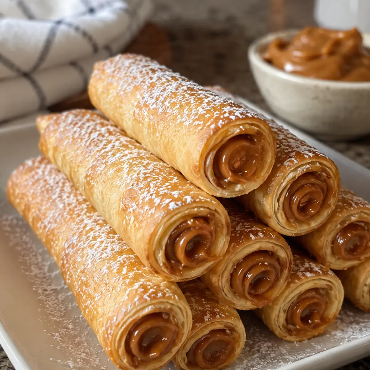 Cañoncitos rellenos de dulce de leche